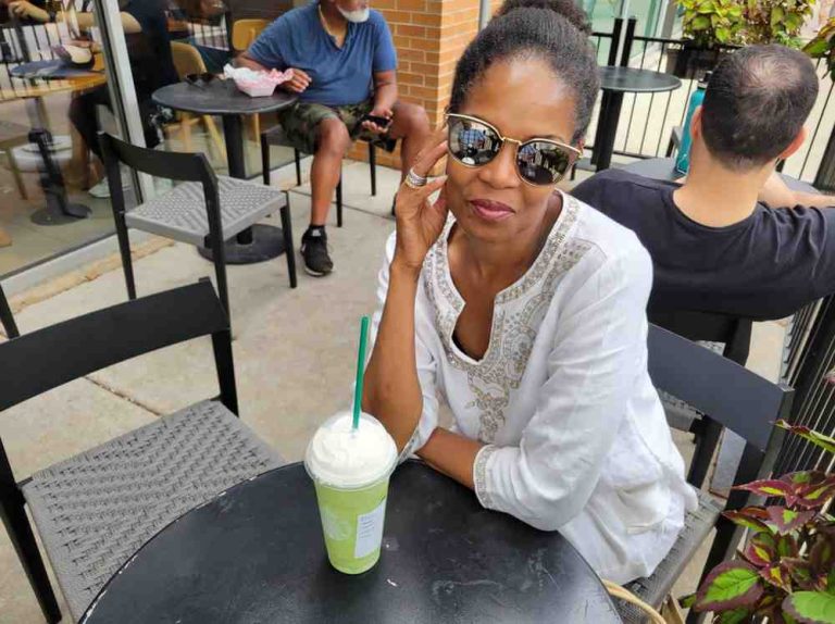 woman posing with mirror glasses